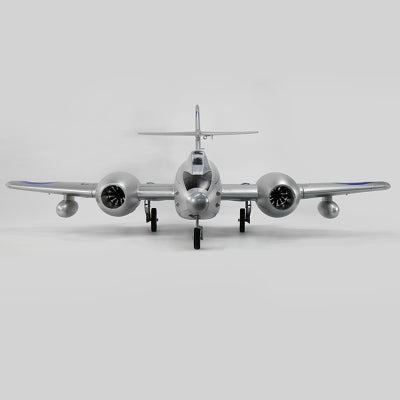 front view of Dynam Gloster Meteor Twin 70mm EDF Jet V2 6S w/flaps retracts