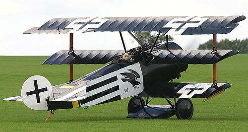 black version of 94" Fokker DR-1 landing