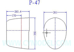 cowl measurements for 94.5" P-47D Thunderbolt