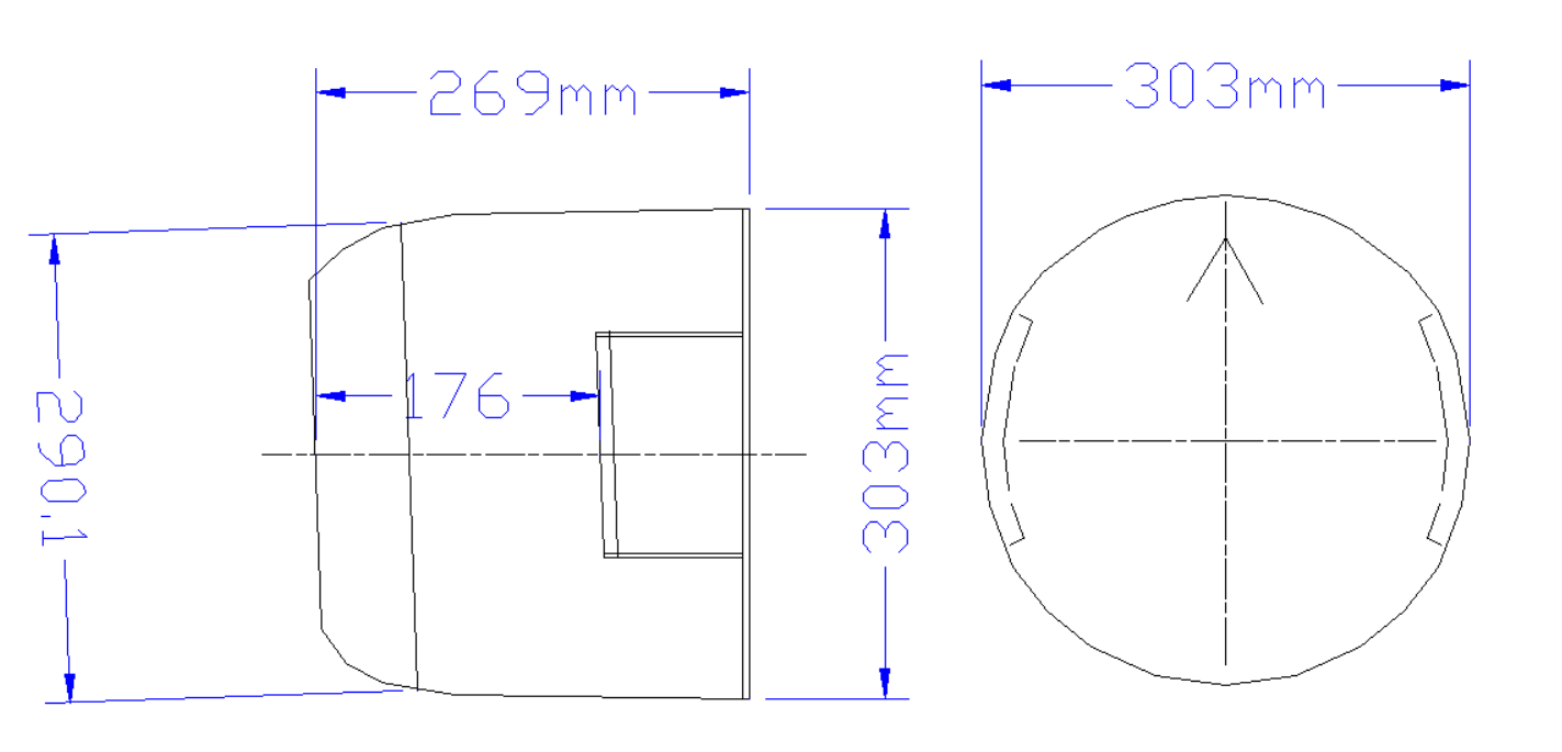 cowl measurements of 96" Hawker Sea Fury