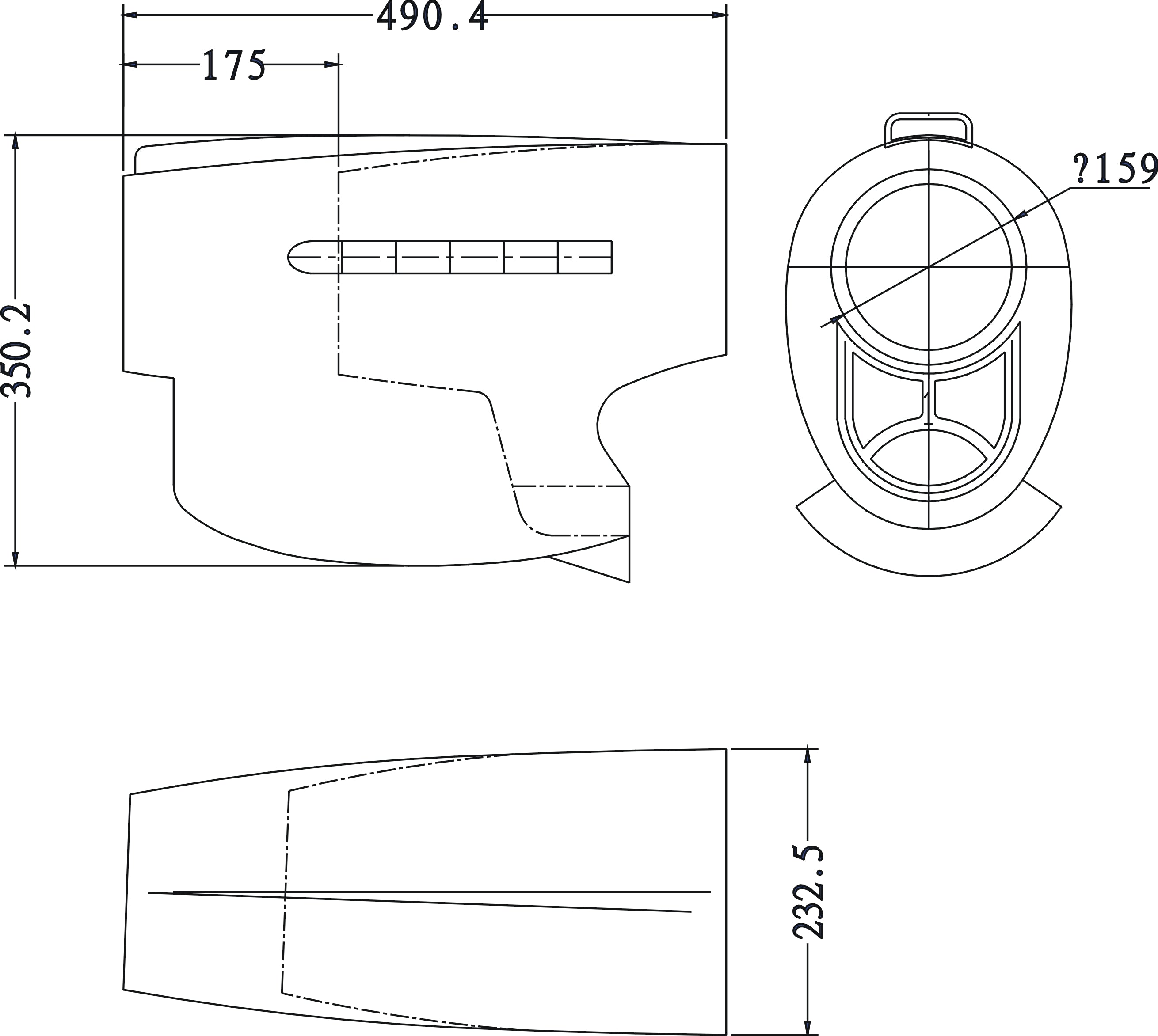 cowl measurements of 98" Curtiss P-40 Tomahawk
