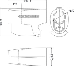 cowl measurements of 98" Curtiss P-40 Tomahawk