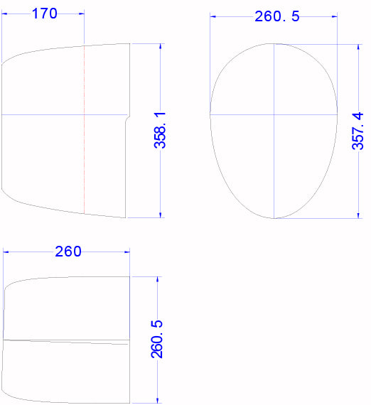 cowl measurements for 96" P-47D Thunderbolt