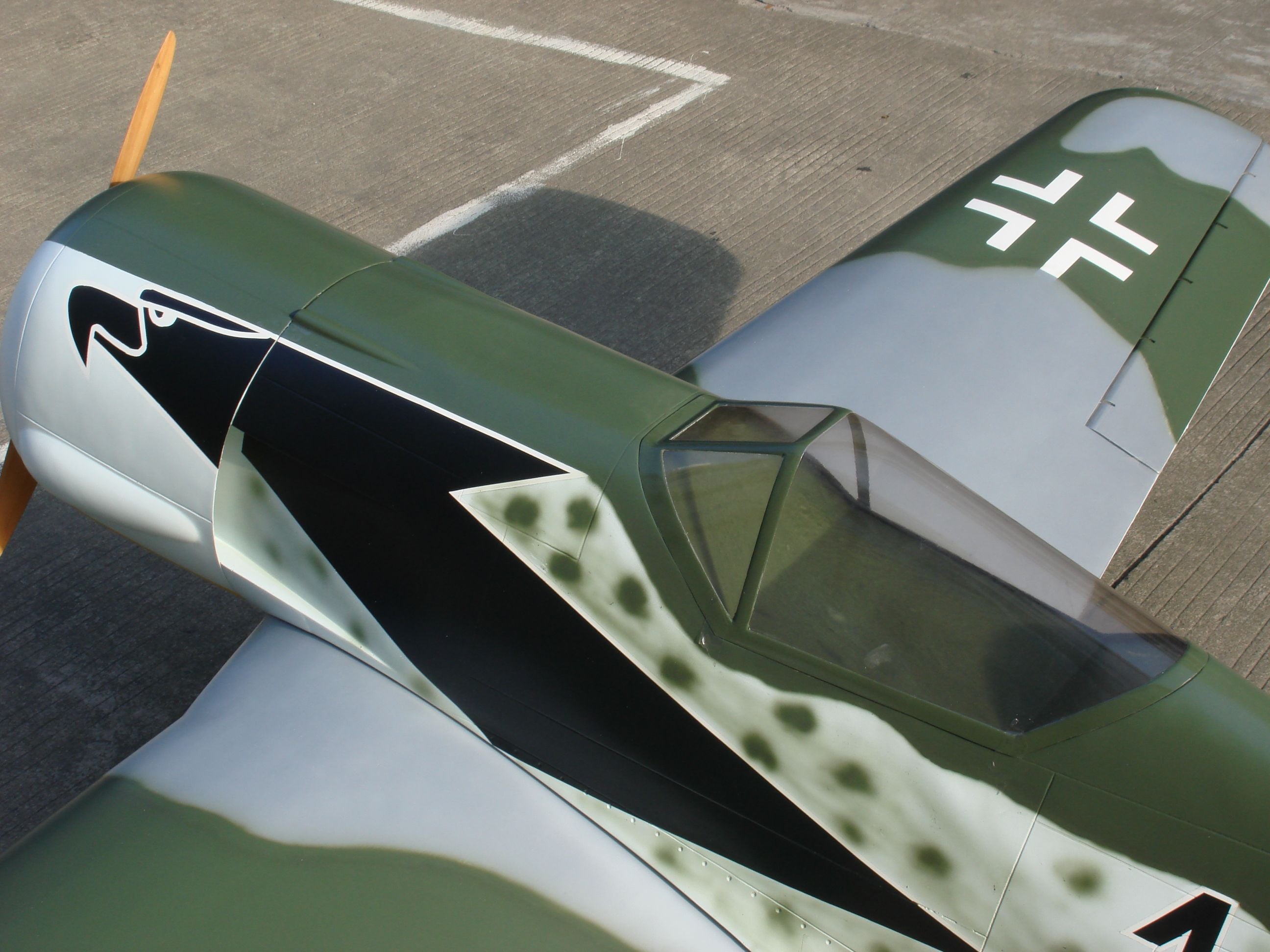 up close of the cockpit on 94" FW 190