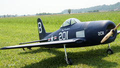 view of 84" F8F Bearcat on a field