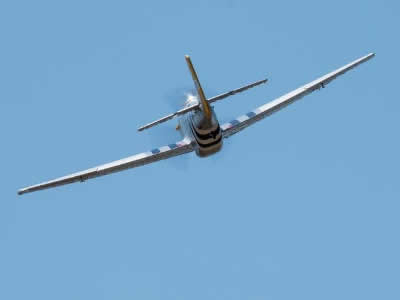 back view of Dynam P-51D Mustang V2 1200mm (47") Wingspan - PNP flying