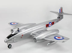 side angle view Dynam Gloster Meteor Twin 70mm EDF Jet V2 6S w/flaps retracts
