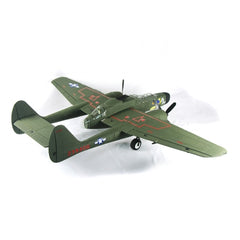 back view of the green Dynam P-61 Black Widow 1500mm 4s retracts rc warbird