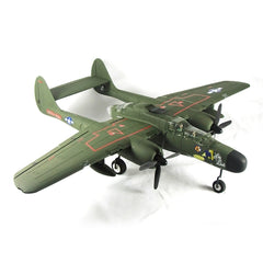 front angle view of Dynam P-61 Black Widow 1500mm 4s retracts rc warbird in green