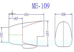 cowl measurements of 96" ME 109
