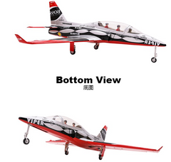 86” Wing Span Viper Jet ARF in silver with bottom and side views