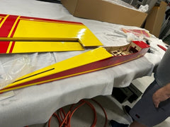 body and wings of .60 drastik plane in red and yellow