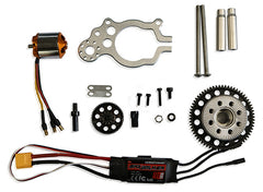 all smart parts laid out to view that are included in the purchase of NGH GTT70-E 2-Stroke Gas Engine w/ Electric Starter