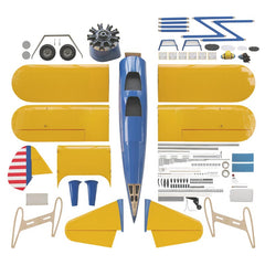 view of all pieces included in the 116" Stearman Biplane kit