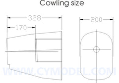 cowl measurements for 96" P-51B Mustang
