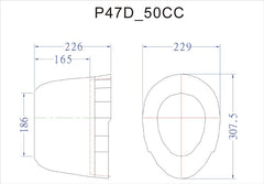 cowl measurements for the p47 50cc cowl