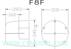 cowl measurements of 96.8" F8F Bearcat