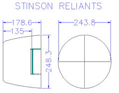 cowl measurements for 100" Stinson Reliant