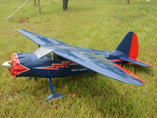 blue and red version of 86" Stinson Reliant