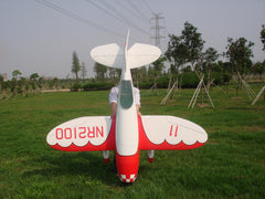 86" Gee Bee V2 held nose down, showing an above overheadview