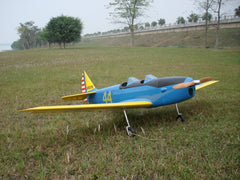 blue and yellow version of 110" Fairchild PT-19