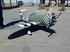 view of 96" P-47B Razorback at the flying field